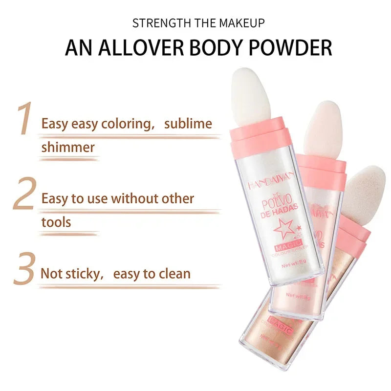 Shimmering Highlighter Powder High Gloss Illuminating Powder Professional Face Makeup Eyeshadow Lips Hair Body Silver High Light