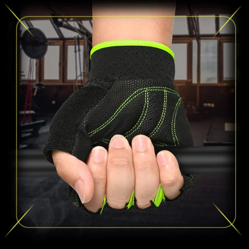 MOREOK Gym Gloves Non-slip Weight Lifting Gloves 3MM Pads Power Training Workout Fitness Gloves for Pull Ups,Rowing