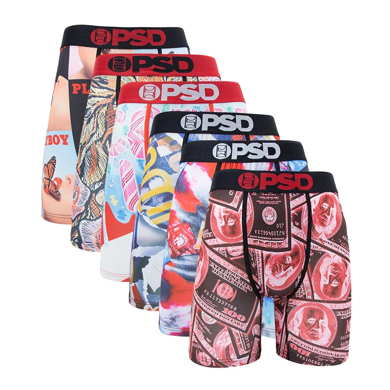 6Pcs Fashion Print Men Underwear Boxers